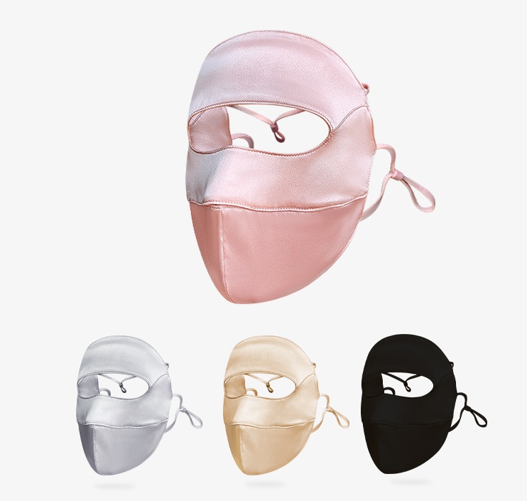 Luxury Skincare For Women - モメ高級桑絹UVフェイスマスクUPF50+日焼け止めリバーシブル通気性フルフェイスカバー洗えるスキンケア女性用