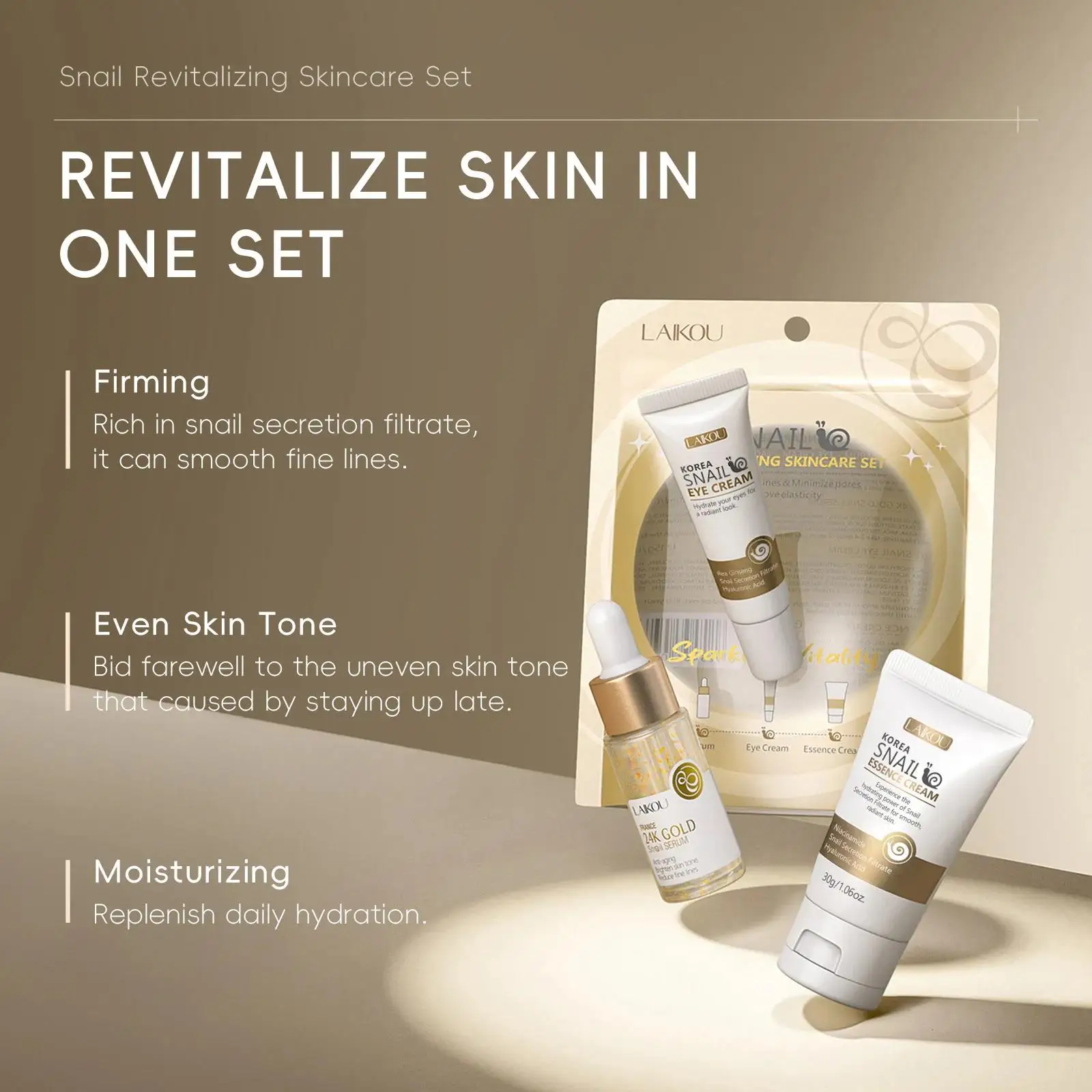 24Kゴールドスネイルリペアセラムアイクリームエッセンスセッ - Luxury Skincare For Women のレビューと価格
