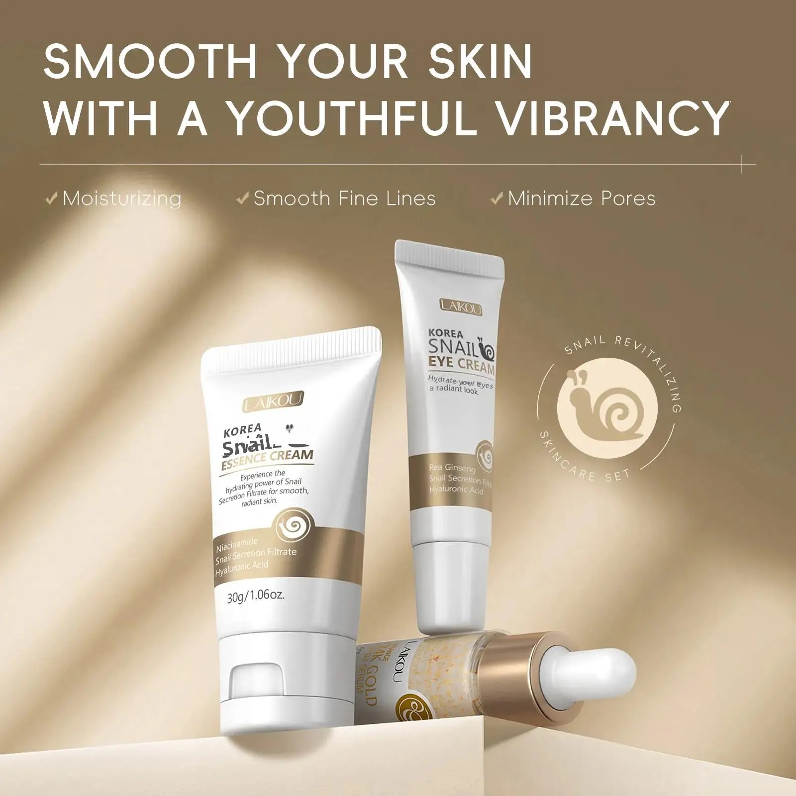 24Kゴールドスネイルリペアセラムアイクリームエッセンスセッ - Luxury Skincare For Women のレビューと価格